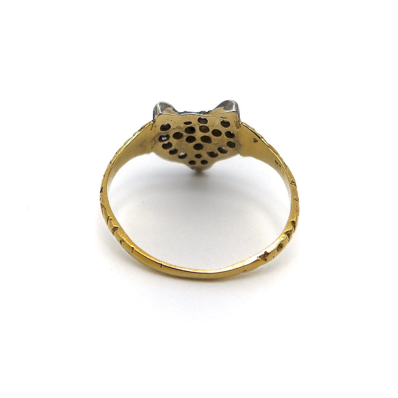 14K Gold Vintage Diamond and Ruby Fox Head Ring Ring Kirsten's Corner Jewelry 