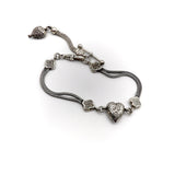 Sterling Silver Victorian Albertina Watch Chain with Heart Chain Kirsten's Corner 