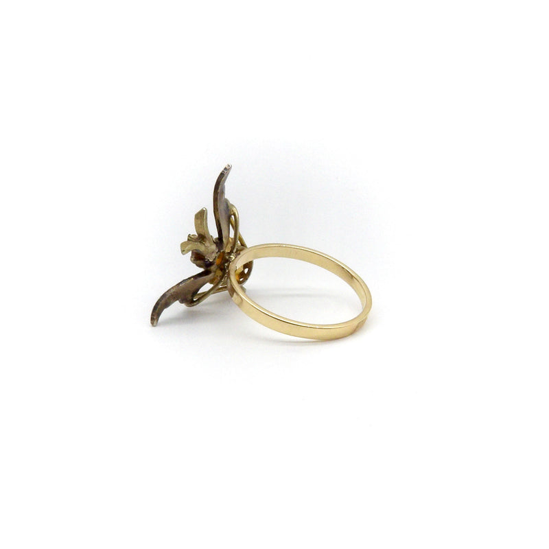 14K Gold and Silver Insect Ring with Topaz Ring Kirsten's Corner 