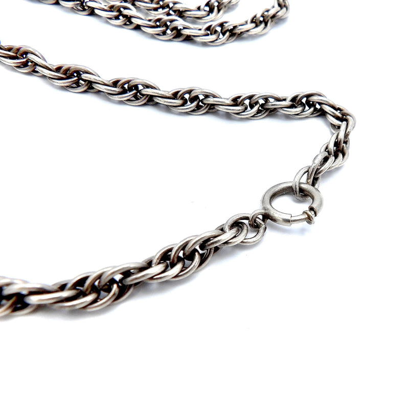 Vintage Silver Alloy Rope Chain with Spring Ring Kirsten's Corner 