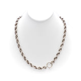 Vintage Silver Alloy Rope Chain Necklace with Large Spring Ring