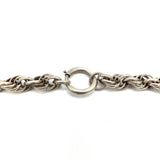 Vintage Silver Alloy Rope Chain Necklace with Large Spring Ring Chain Kirsten's Corner Jewelry 