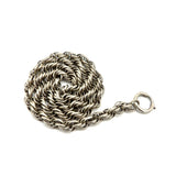 Vintage Silver Alloy Rope Chain Necklace with Large Spring Ring