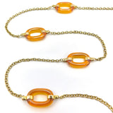 14K Gold and Carved Glass Necklace Necklace Kirsten's Corner Jewelry 