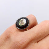 14K Gold Micro Mosaic Ring of Coliseum with Halo Ring Kirsten's Corner 