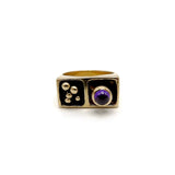 14K Modern Architectural Ring with Amethyst Ring Kirsten's Corner Jewelry 