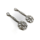 Platinum Old European and Rose Cut Diamond Dangle Earrings Earrings Kirsten's Corner 