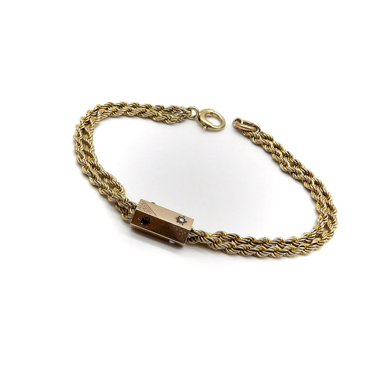 14K Gold Watch Chain Bracelet with Slide Bracelet Kirsten's Corner 