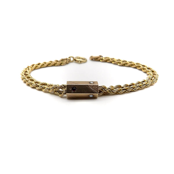 14K Gold Watch Chain Bracelet with Slide Bracelet Kirsten's Corner 