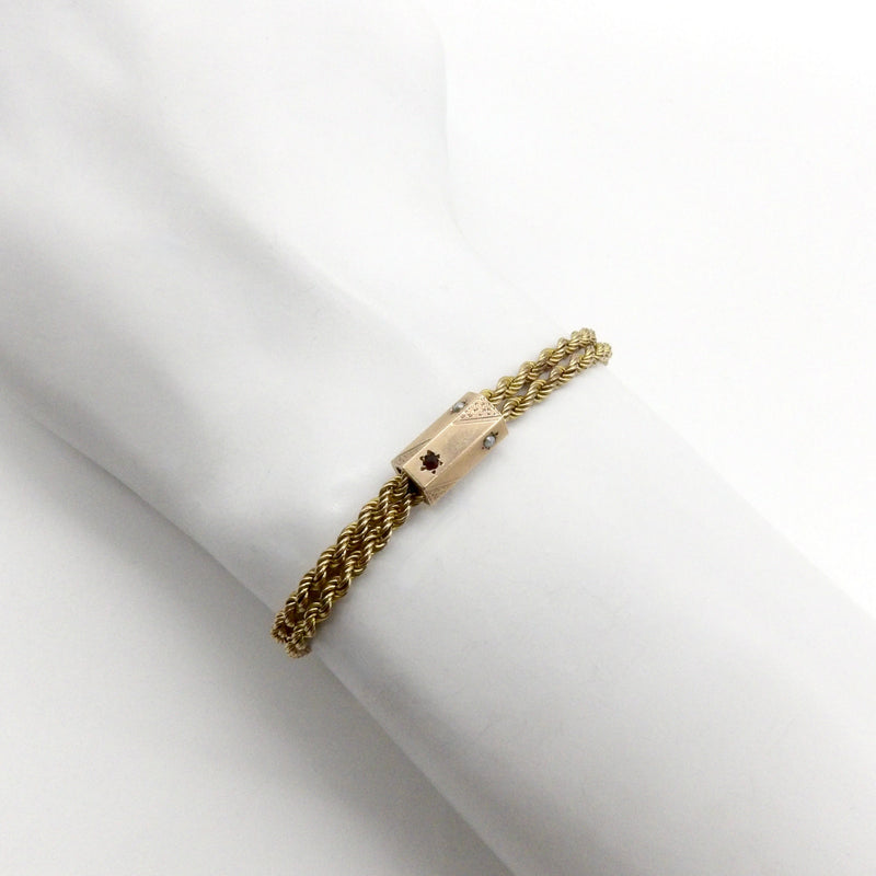 14K Gold Watch Chain Bracelet with Slide Bracelet Kirsten's Corner 