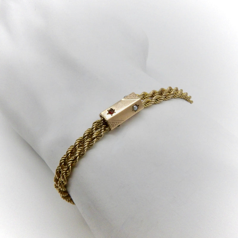 14K Gold Watch Chain Bracelet with Slide Bracelet Kirsten's Corner 