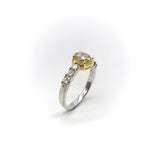 18K Gold Oval Yellow Diamond and Diamond Ring Ring Kirsten's Corner 