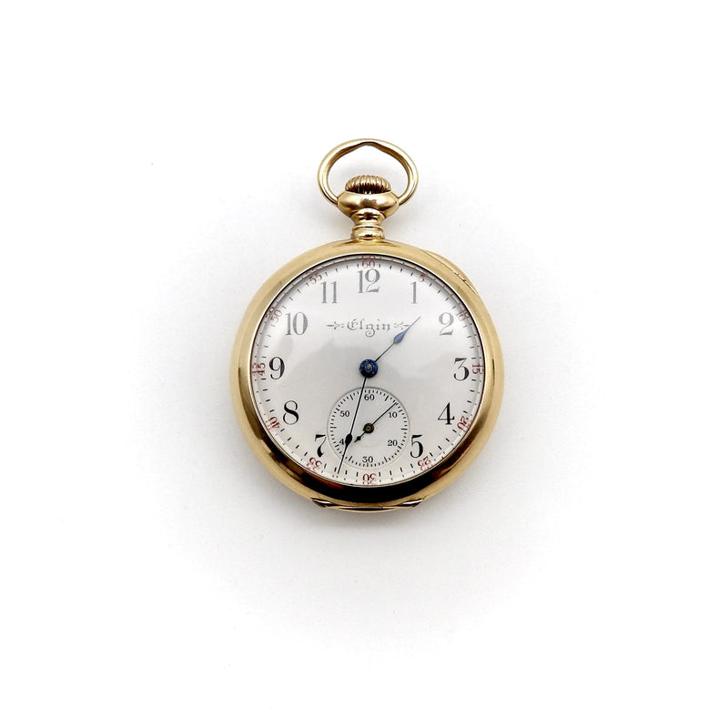 14K Gold Edwardian Elgin Pocket Watch Watch Kirsten's Corner 