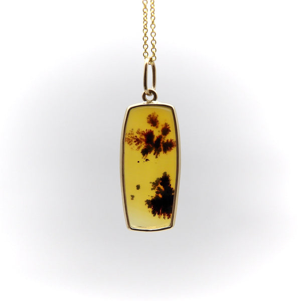 14K Gold Landscape Agate Pendant Pendant Kirsten's Corner 