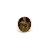 18K Gold Signet Ring with Heraldic Shield Ring Kirsten's Corner 