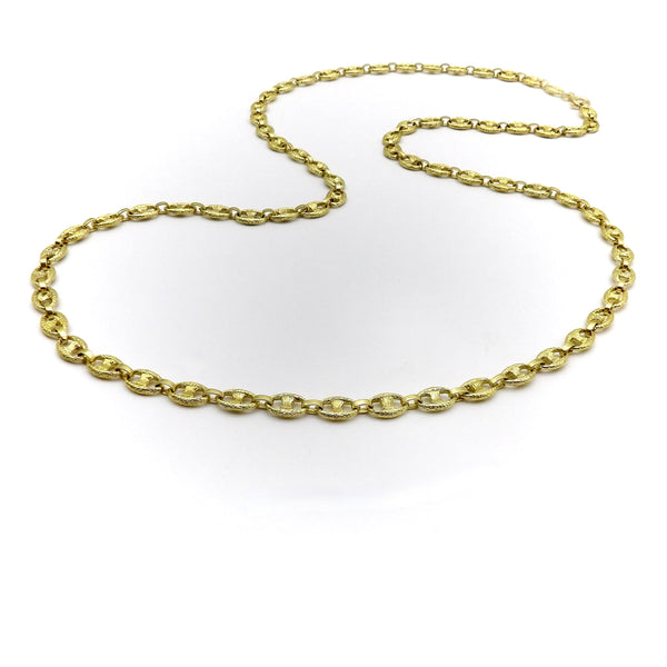 18K Gold Textured Mariners Link Chain Chain Kirsten's Corner 