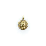 18K Gold Art Nouveau Pendant of Woman with Diamond Accents Pendant Kirsten's Corner 