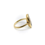 9K Gold Early Victorian English Enamel Portrait Ring Ring Kirsten's Corner Jewelry 