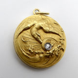 18K Gold Eagle Locket with Ocean Landscape locket Kirsten's Corner 