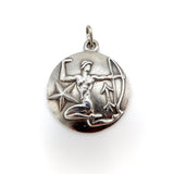 Margot De Taxco Zodiac Sterling Silver Sagittarius Pendant Medallion Charm Kirsten's Corner 