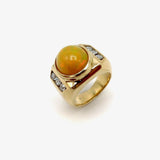 14K Gold Ethiopian Opal & Diamond Cocktail Ring Ring Kirsten's Corner Jewelry 