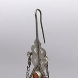 Hand-crafted Tribal 800 Silver & Carnelian Uzbekistan Earrings Earrings Kirsten's Corner Jewelry 