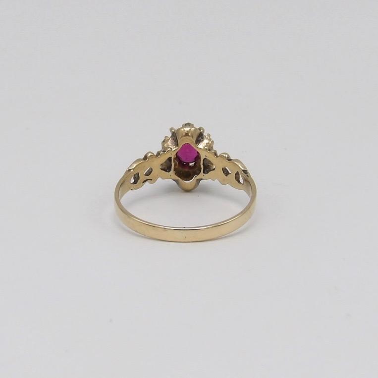 Victorian Era 14K Gold, Diamond and Ruby Ring Ring Kirsten's Corner Jewelry 