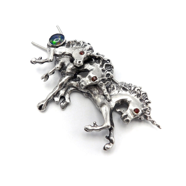 Vintage Sterling Silver Unicorn Hair Barrette Objects of Virtue Kirsten's Corner Jewelry 