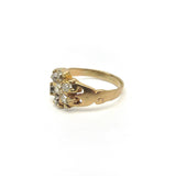 Old Mine Cut Diamond Flower Cluster Ring in 14K Gold Ring Kirsten's Corner 