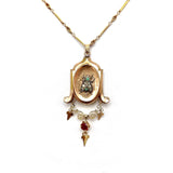 12K Gold Victorian Fly Locket with Turquoise, Pearl and Ruby pendant Kirsten's Corner 