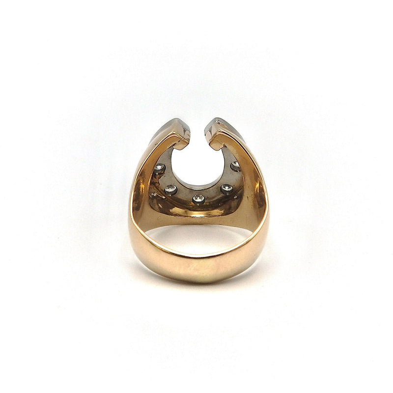 18K Gold & Diamond Unisex Horseshoe Ring Ring Kirsten's Corner Jewelry 