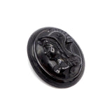 Victorian Whitby Jet & 14K Gold Pendant-Brooch With Warrior Cameo Brooch Kirsten's Corner Jewelry 