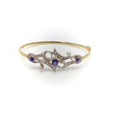 Edwardian 14K Gold, Platinum, Sapphire & Pearl Bracelet Bracelet Kirsten's Corner Jewelry 