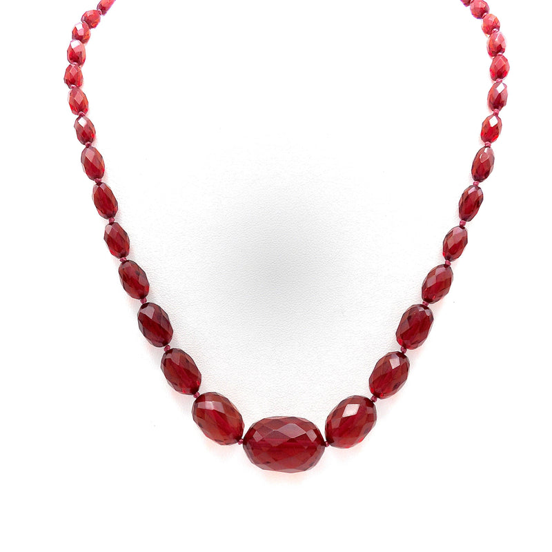 Cherry Amber 1920’s Graduated Bakelite Bead Necklace Necklace Kirsten's Corner Jewelry 