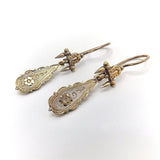 12K Gold Etruscan Revival Reversible Drop Earrings Earrings Kirsten's Corner Jewelry 