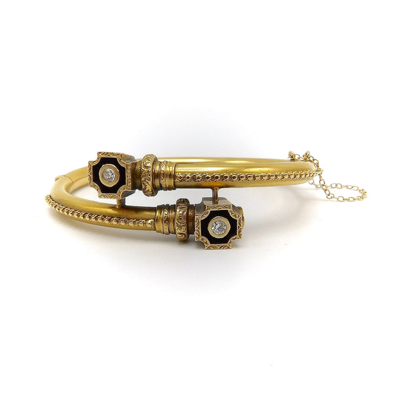 Etruscan Revival 14K Gold Bracelet with Diamonds Bracelet Kirsten's Corner Jewelry 