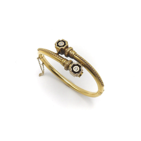 Etruscan Revival 14K Gold Bracelet with Diamonds Bracelet Kirsten's Corner Jewelry 