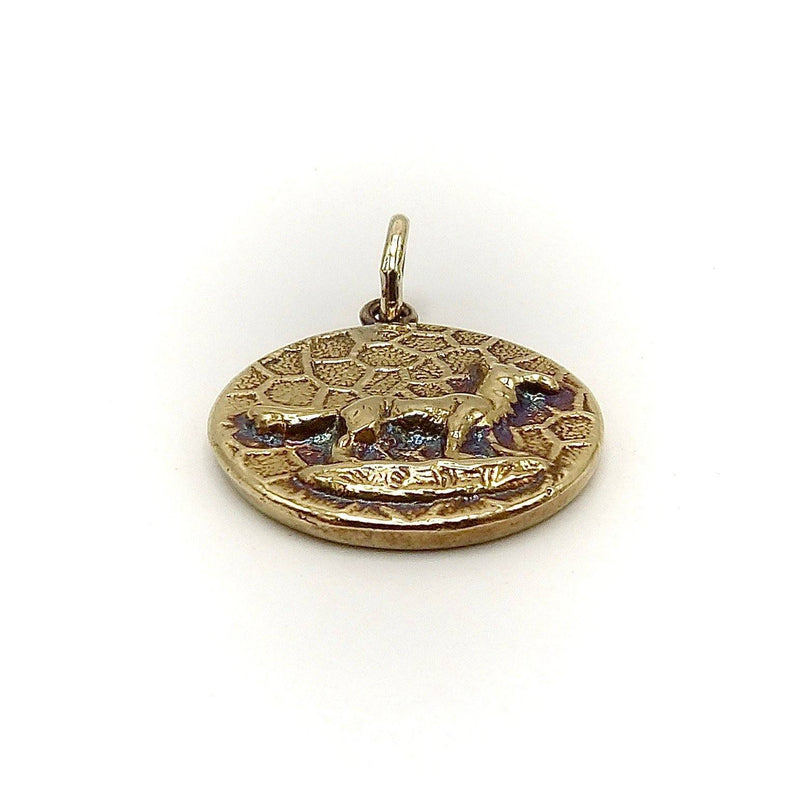 14K Gold Victorian Inspired Signature Fox Pendant-Charm Pendant, Charm Kirsten's Corner Jewelry 