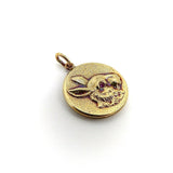 14K Gold & Ruby Victorian Era Signature Rabbit Pendant-Charm Pendant, Charm Kirsten's Corner Jewelry 