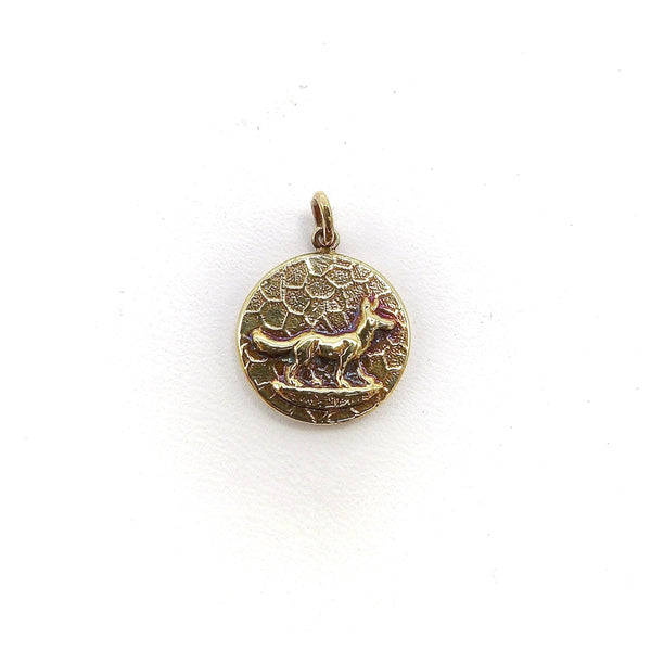 14K Gold Victorian Inspired Signature Fox Pendant-Charm Pendant, Charm Kirsten's Corner Jewelry 