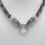 Vintage Kieselstein-Cord Sterling Silver Woven Double Crocodile Necklace Necklace Kirsten's Corner Jewelry 
