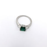 Vintage 14K White Gold, Emerald & Diamond Ring Ring Kirsten's Corner Jewelry 