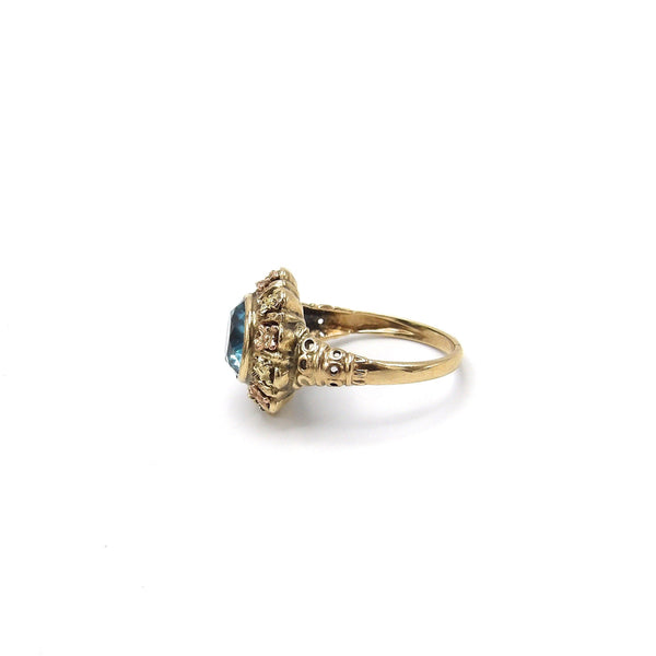 Vintage 9K Yellow and Rose Gold Zircon Ring Ring Kirsten's Corner Jewelry 