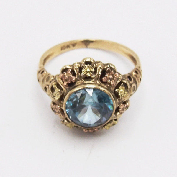 Vintage 9K Yellow and Rose Gold Zircon Ring Ring Kirsten's Corner Jewelry 