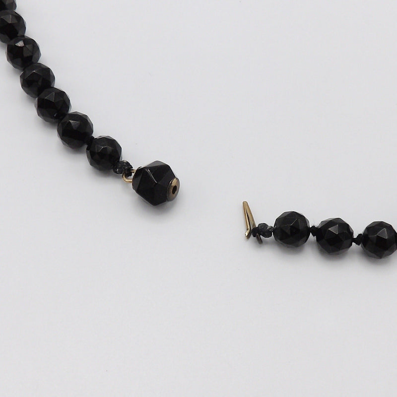 Victorian Hand Faceted Whitby Jet Black Beaded Necklace necklace Kirsten's Corner Jewelry 