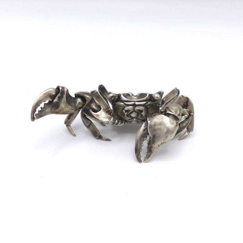 Sterling Silver Articulated Crab Sculpture by Oleg Konstantinov okimono Kirsten's Corner Jewelry 