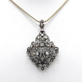 Late Victorian Sterling Silver and 12K Gold Diamond Pendant Pendant Kirsten's Corner Jewelry 