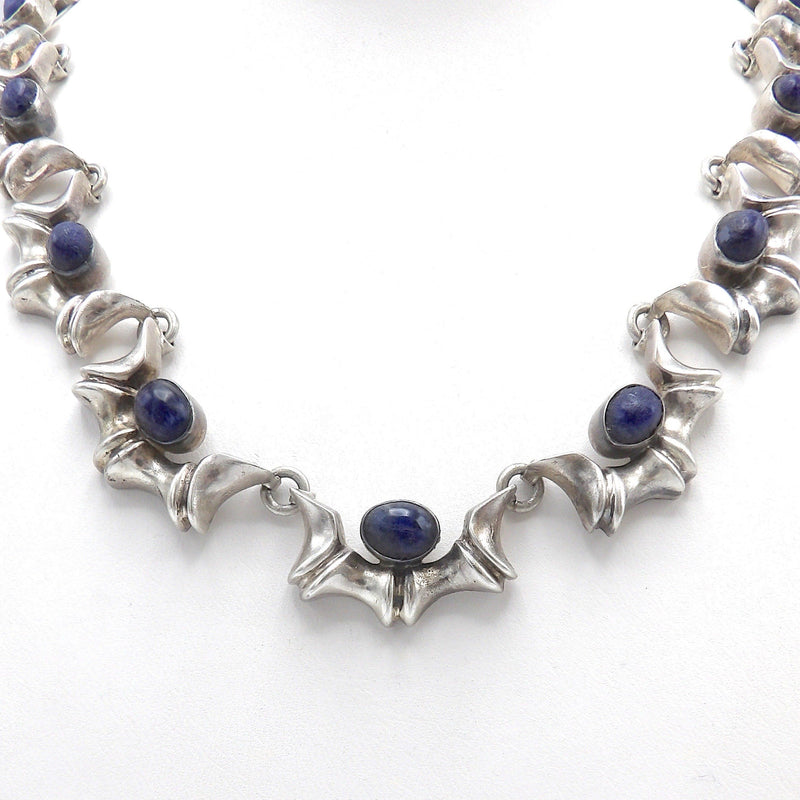 Taxco Sterling Silver and Sodalite Choker Necklace Necklace Kirsten's Corner Jewelry 