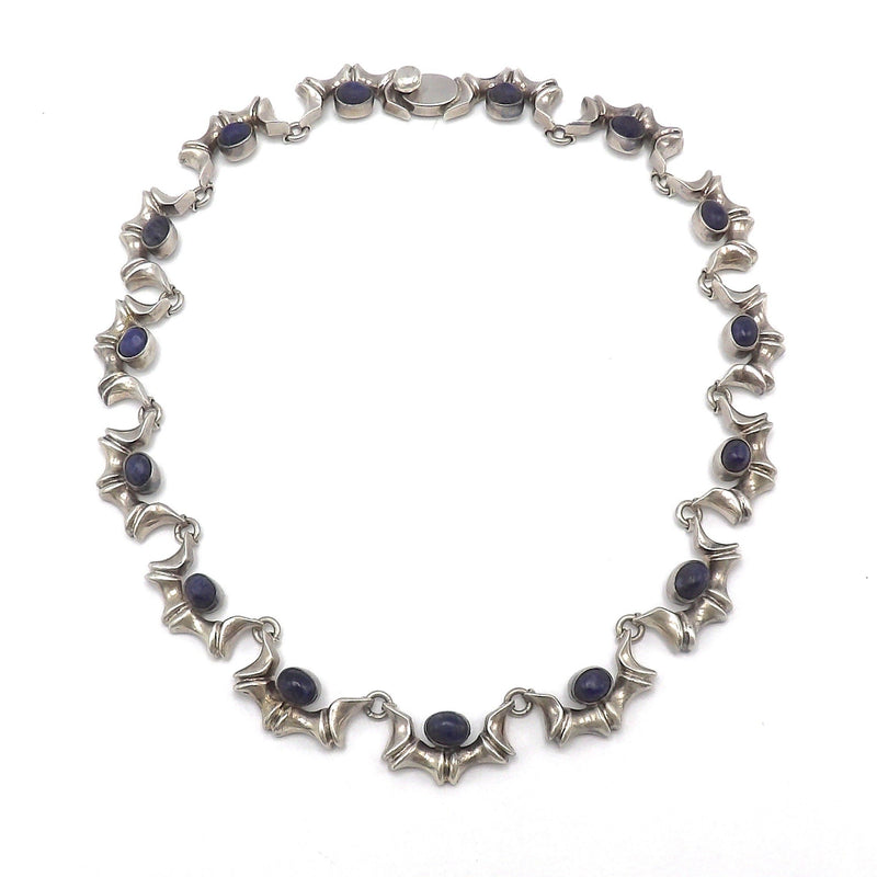 Taxco Sterling Silver and Sodalite Choker Necklace Necklace Kirsten's Corner Jewelry 