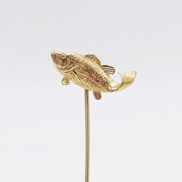 Vintage 14K Gold Fish Stick Pin Brooches, Pins Kirsten's Corner Jewelry 